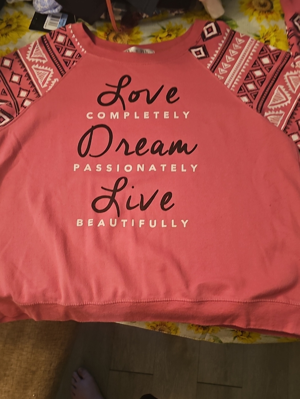 Wound Up Pink Graphic Raglan Sleeve Sweatshirt - Love Dream Live